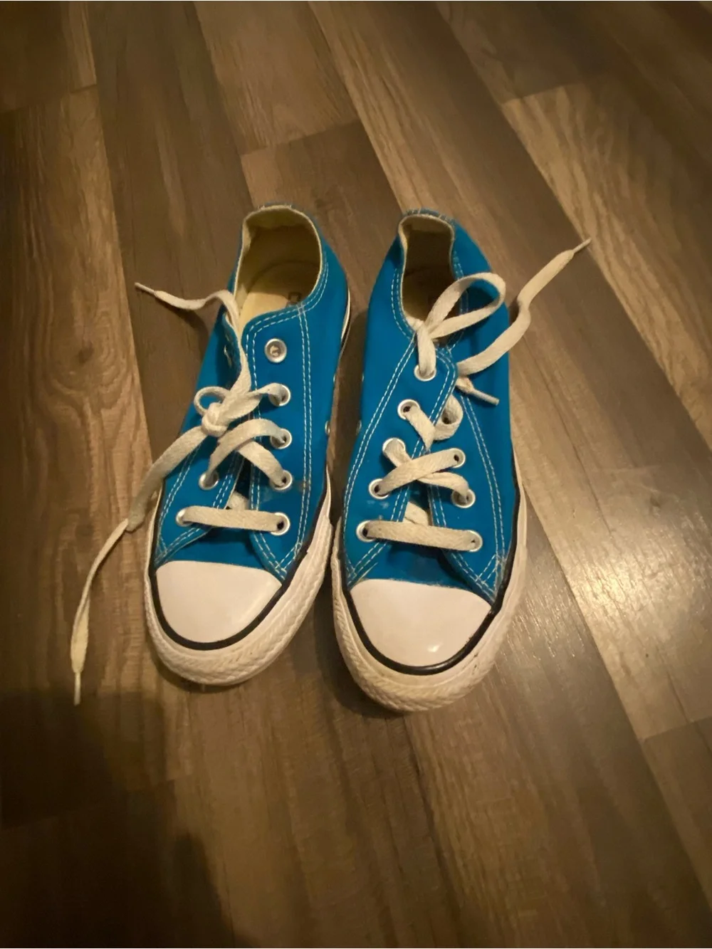Converse Kids Turquoise Canvas Low-Top Sneakers